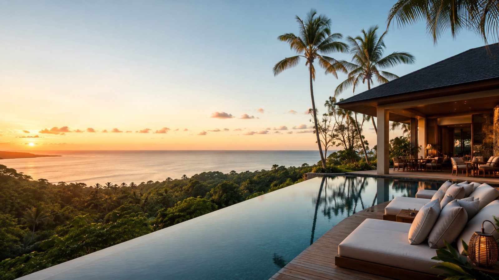 Villa contemporaine avec piscine et vue sur l’océan